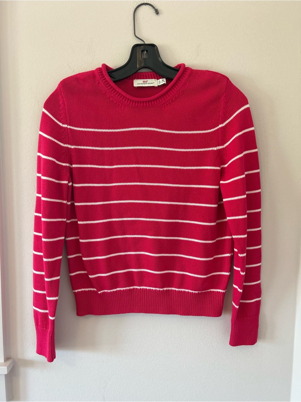 Vineyard Vines Katie Cotton Rollneck Sweater Girls Size 12-14 (Hot Pink)